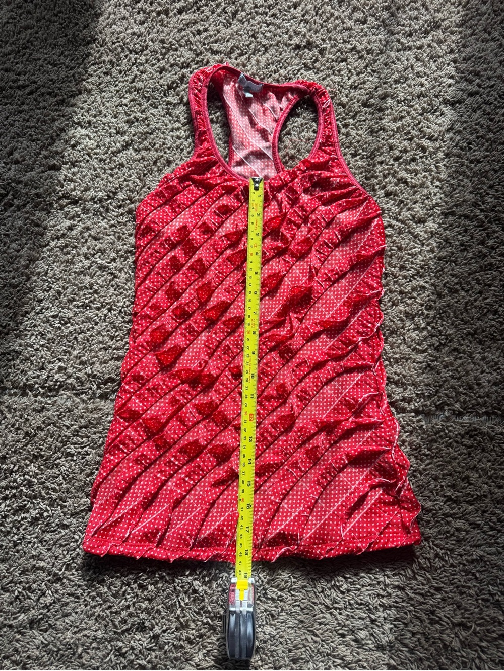 Charlotte Russe Red Ruffled Racerback Tank Top - Picture 4 of 5